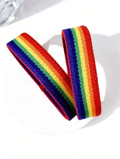 2 pezzi Braccialetti elastici arcobaleno casual e versatili, adatti per coppie, feste, amici come regali perfetti