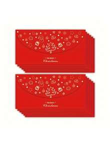 1/5/10 pièces Enveloppes cadeaux de Noël, Enveloppes pour argent imprimées en doré, Enveloppes creuses pour argent pour Noël/Anniversaire/Fêtes/Fête du Printemps, Nouvel An Chinois et occasions spéciales Décoration de la maison Décorations de Noël Décoration de la chambre Hiver