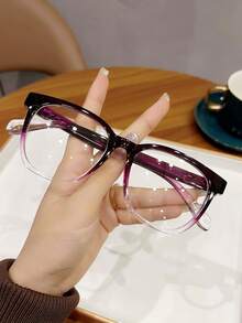 1 Stück Mode Damen Kunststoffrahmen Flache Nicht-Rezept Brille, geeignet für den Alltag