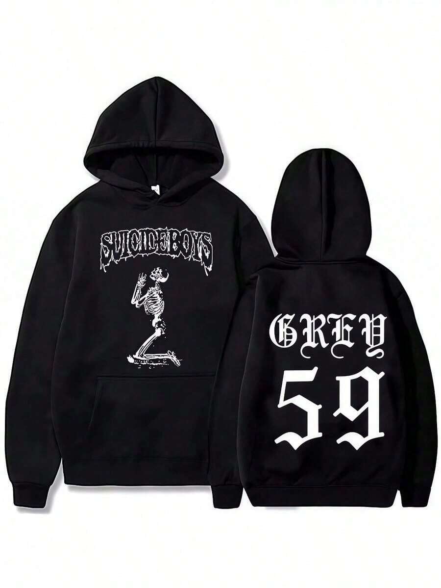 2025 Autumn_Winter New  G59 Hoodie Suicideboy Muisc Hoodie Casual Fashion Hoodie Daily Street Warm HoodieFashion Printed Sweatshirt - màu đen - Xem 1