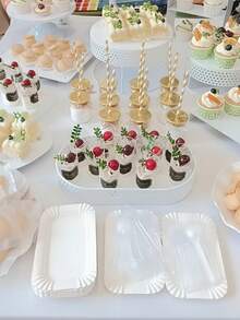 Bộ 10/100 đĩa bánh, đĩa bánh sinh nhật, đĩa tráng miệng & bánh cupcake, đĩa nếm thử, đĩa tiệc & dao nĩa, dĩa, thìa, đĩa ăn nhẹ, đĩa salad, đĩa giấy, thích hợp cho nhà bếp, phòng ăn, dã ngoại, cắm trại, tụ họp, lễ kỷ niệm, tiệc tùng, hồ bơi mùa hè, tiệc sinh nhật, tiệc ngoài trời, ngày Quốc khánh, Giáng sinh. - Nhiều màu - Xem 8
