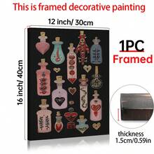 1pc Witchy Potion Bottle Wall Art Esoteric Occult Poster Gothic Dark Academia Decor Surreal Canvas Print Pink Magic Art Alternative Maximalist Painting Picture Home Decor, Mystical Moon Goddess Wall Art Poster Occult Celestial Crow Decor Surreal Canvas Print Preppy Pink Aesthetic Folk Magic Wall Art