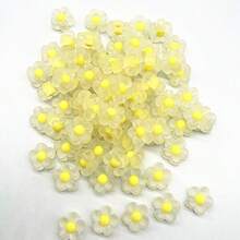 100颗/包 12毫米亚克力透明磨砂花珠串珠小雏菊彩色手链头饰手机链DIY散珠