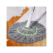 多功能旋转拖把 - 干湿两用，可调节手柄，清洁轻松 | 免手持清洁工具，适用于厨房、浴室和硬木地板 | 耐用塑料框架搭配可重复使用的拖把垫 | 多用途深度清洁 | 节省空间的地板清洁必备品 | 公寓和宿舍清洁用品 | 家居收纳 - 彩色 - 查看 3