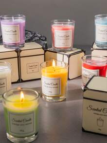 Ins Style Scented Candle Gift Set, Glass Jar Soy Wax Smokeless Scented Candles, Women Candle Gift Box, Long-Lasting Soy Scented Candles, Home Fragrance, Room Decor, Birthday, Thanksgiving Gift, Ideal For Gifting To Family And Friends - Multicolor - View 3