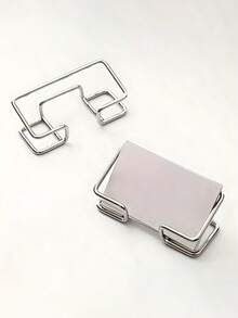 Hollow Business Card Holder Creative Product Storage Box, Office Display, Ideal Gift, Multiple Colors Available, Essential For Business Office, High-End Line Design Business Card Display Stand, 3 Fashionable Colors To Choose From, Simple Desktop Standing Business Card Stand, Card Display Base, Photo Photo Card Display Stand