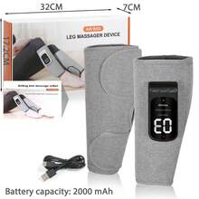 气压腿部按摩器有三种模式（全速、腿部和足部按压）、三种按压强度（强、中、弱），足部和小腿按摩，增强血液循环和肌肉放松，气压经络疏通器是馈赠亲朋好友的最佳礼物 - 黑色 - 查看 8