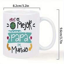 World's Best Dad Ceramic Coffee Mug - Insulated Black Mug With Colorful Globe & Heart Design, "Best Dad In The World" Text - Hand Wash Only, Reusable Drinkware For Tea, Hot Chocolate - Father's Day & Birthday Gift For Dads, Fathers Day Gift, Sentimental Giftware - 1 cái - Xem 4