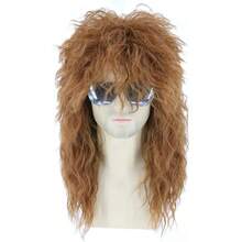 18-Inch Men's 70s/80s Rock Style Synthetic Curly Wig, Punk Costume Wig For Role Play, Costume Party, Halloween - Multicolor - View 9