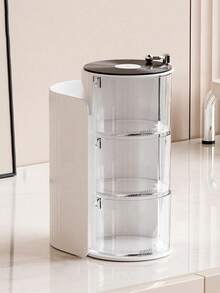 1 件多层旋转收纳盒，带隔层、夹子、头带、头带架、防尘展示盒、梳子、眼镜、刷子、铅笔、简单实用的 PET 材质珠宝盒，是生日、性别揭秘派对、婚礼、派对、同事、朋友和家人、返校的完美礼物