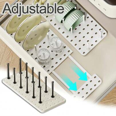 Kitchen Dish Drying Rack Retractable Plate Storage Holder Adjustable Tableware Dish Drying Tray Plate Bowl Stand Storage Shelf