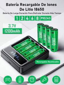 Batería Recargable Li-Ion 18650 1200 mAh 3.7V - 6 baterías - Ver 1