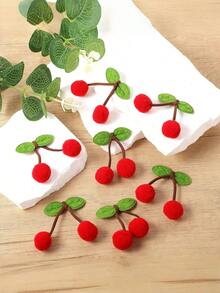 1/3 Guirlande de cerises, décorations de fête d'anniversaire de cerises, bannière de cerises DIY en pompons et feutre, décoration suspendue pour Noël, anniversaire, mariage, décoration DIY