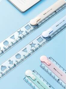 Regla plegable multifuncional con 4 colores opcionales, escala clara y diseño plegable fácil de transportar, regla plegable geométrica para dibujo, útiles de oficina, herramientas de medición - Multicolor - Ver 3