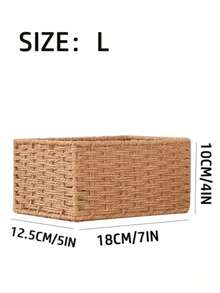 1/3 Pcs Desktop Storage Box - Handwoven Basket Set For Cosmetics, Keys, Snacks, Desk Storage, Living Room, Bedroom, Office Storage Suitable For Desktop Organization Retail Storage