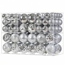 100pcs/Box Painted Christmas Ball Set. Asymmetrical Shaped, Complex Design Craftsmanship. Christmas Tree Ornaments, Shatterproof Plastic Hanging Decorations. Holiday, Wedding, Party Decor, Gift Home Decor Christmas Decorations Room Decor Winter Christmas Decorations Home Christmas Gifts Christmas Decor - Multicolor - View 15