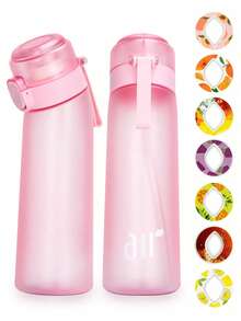 1 件水果香味水瓶，运动水瓶入门套装饮水瓶，户外运动水杯，带 1 个随机椭圆形水果香环，适用于健身房和户外礼物 - （调味荚仅改善嗅觉，不改变味道）不会改变水的味道，只会使其闻起来芬芳