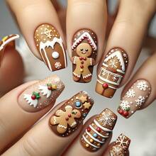 Latest Best-Seller Premium Christmas Tree Snowman Press On Nails 24 Pcs Set