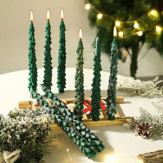 1 pieza Velas en forma de árbol de Navidad, velas aromáticas para decoración navideña, celebración de , decoración del hogar, decoración de habitaciones, regalos de Navidad