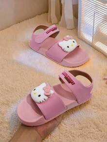 Sanrio Hello Kitty Pink Kids EVA Cloud Slides - Cartoon Non-Slip Open-Toe House Slippers - Pink - View 10