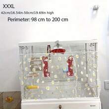 1pc/ Parrot Birdcage Splash-Proof Net, Birdcage Gauze Cover, Transparent Net For Preventing Flying Feathers, Square Small Daisy Net Cover, Anti-Spillage Cage Cover, Suitable For Square And Round Cages