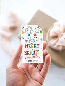 Giấy nhãn tùy chỉnh cá nhân hóa, Giấy nhãn văn bản tùy chỉnh, Hỗ trợ nhiều tùy chỉnh văn bản/phông chữ, Quà tặng sinh nhật, Giấy nhãn quà tặng Giáng sinh - Nhiều màu - Xem 5