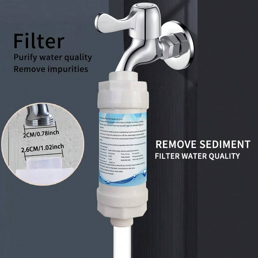 1 pieza Filtro de grifo de cocina/baño blanco, elimina metales pesados e impurezas