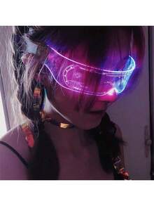 1 Stück 2025 Neuankömmling - Punk Stil LED blinkende Brille, Cosplay Requisite, Bar/Party Dekoration, Geburtstags/Weihnachts/Oster Geschenk