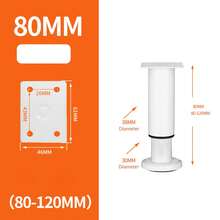 4x Adjustable Telescopic Cabinet Legs - White - View 16