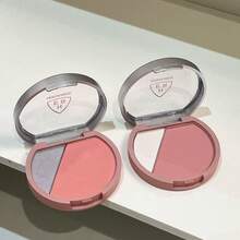 闪耀高光腮红盘，质地细腻，持久，防水，防汗，低饱和度哑光轮廓，多功能女性彩妆，疯狂妆容，美妆创作，学校，旅行，婚礼，角色扮演，情人节，万圣节，圣诞节 - 彩色 - 查看 4