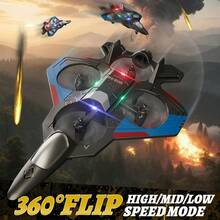 Foam Drone RC Airplane Toys For Beginners, Remote Control Plane Fighter Jet With Light, Auto Hovering, 360° Flip And 2 Batteries, Christmas, Halloween, Thanksgiving Gifts