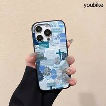 Teléfono azul con diseño de textura de lichi. Compatible con phone 16 Pro, 16, 15 Pro, 14, 14 Plus, 13, 13 Pro, 12 Pro y 12 Pro. Resistente y antihuellas, un excelente regalo de cumpleaños. - Rosa - Ver 10