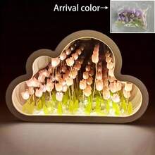 DIY Tulip Cloud Mirror Night Light Kit - USB-Powered LED, 20-Flower Display, Ideal For Bedroom Ambiance & Creative Gift For Teens, Couples, Friends - Manual Assembly Required - Multicolor - View 9