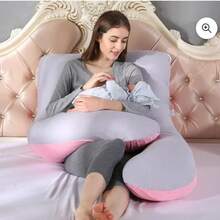 Pregnancy & Nursing Pillows - Pink With Gray - View 1