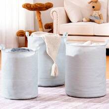 1件新升级加厚面料，防水涂层可折叠大容量洗衣篮洗衣篮，衣服、玩具、杂物收纳篮，浴室、卧室收纳篮，洗衣篮。 - 綠色條紋 - 查看 6