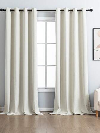 1/2pcs Black & Gold Floral Embossed Blackout Curtains, Thickened, Suitable For Bedroom & Living Room, French Minimalist Style