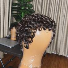 Short Curly Pixie Cut Wig Human Hair For  Women Short Human Hair Pixie Cut 13x4 Transparent Lace Front Human Hair Wigs Short Wigs Natural Curly - Ginger - View 5