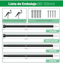 LENGSIDA Barra de Cortina Telescópica de Metal, 81-120 cm, Cortinero para Ventanas con Soportes, Color Oro (1.2M) - 2 millones - Ver 4