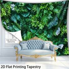 1 pièce Grande taille Tapisserie imprimée numériquement haute définition avec des plantes luxuriantes, en tissu de polyester, décoration d'intérieur, fournie avec des pinces de suspension