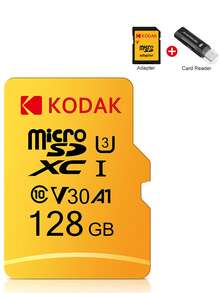 Kodak KODAK Micro SD 32GB 64GB 128GB 256GB U3 A1 TF Cards, Storage Cards, TF Cards, With SD Adapter, Card Reader