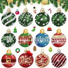 24 piezas Kit de Pintura de Diamantes, Adecuado para Adultos y Principiantes, Decoración del Hogar, Regalo de Arte DIY, Decoración Colgante Temática Navideña, Llavero - Conjuntos - Ver 3