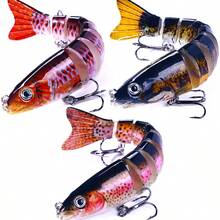 Hengjia 3pcs/Set Sinking Jointed Minnow Lure, 12.8cm/18g Segmented Crankbait Swim Bait, 8-Section Hard Artificial Lure Fishing Tackle - Multicolor - View 7