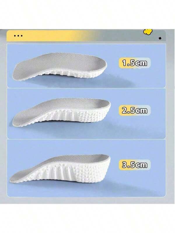 1pair 3/4 Inch Invisible Height Increasing Insoles For Men & Women, Sports Shoes, No Foot Fatigue