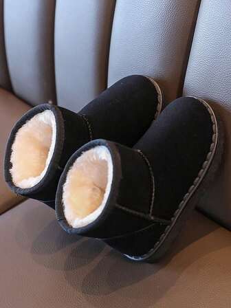 1 par 2025 nya halkfria, vattentäta snöstövlar med mjuk sula och fleecefoder för pojkar, storlek 22-35, lämpliga för vintern