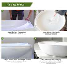 Ceramic Tile Bathroom Wall Bathtub Paint Sink Paint Refinishing Kit (50-60sq.Ft), Easy Of Use Tub Resurfacing Bathroom Sink Tub Kitchen Countertop, Low Odor No Toxic Tub And Tile Refinishing Kit - White-32oz With 7 Tools - View 3