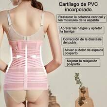 ANTSAY Faja Postparto Envolvente, Envoltura del Vientre Posparto, Cintura Abdominal Posnatal y Cinturón Pélvico, Fajas para Mujer Varillas Flexibles,Faja de Cintura Ajustable en 4 Dimensiones, XL - Beis - Ver 8