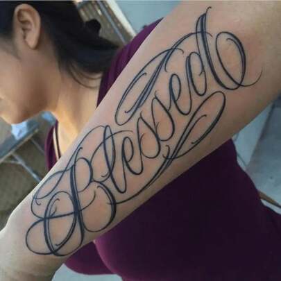 3pcs Creative English Phrase Tattoo Stickers, Waterproof, Lasting 1-2 Weeks Without Glare, Suitable For Men And Women's Arms