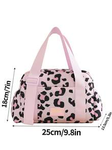 1pc Insulated Lunch Bag For Women Men, Reusable Lunch Box For Office Picnic Hiking Beach,Leakproof Cooler Tote Bag Organizer,Large Capacity Thermal Cooler Tote Bag With Handle, Waterproof Lunch Box Bag, Portable Lunch Organizer Pink Leopard Lunch Bag