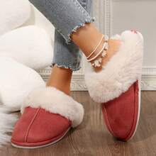 Women's Winter House Shoes Fluffy Fuzzy Cozy Fashion Slippers Fall Indoor Bedroom - 紅色 - 查看 5