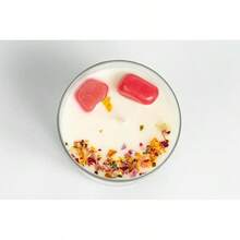 Velas aromaticas relajantes de cera de soya con cuarzos naturales, velas decorativas hechas a mano con hierbas de olor, aromatizantes para hogar, velas aromaticas - Flores hawaianas con Sandía - Ver 6